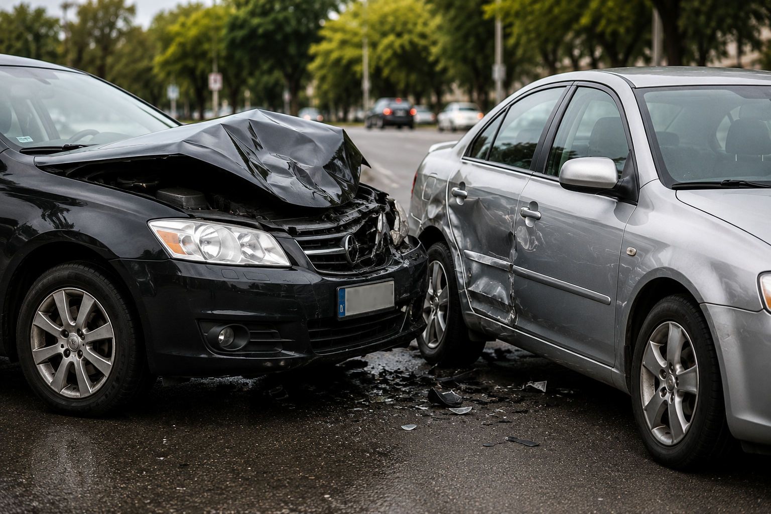 choque entere dos vehiculos generando un accidente de transito